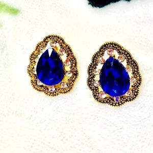 💎Classic Blue Teardrop Rhinestone Earrings💎
